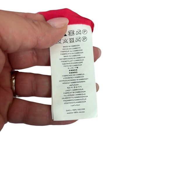 Michael Kors Zebra Square Neck Sleeveless Red Tier Midi Dress XS NWT $175 - Picture 13 of 14